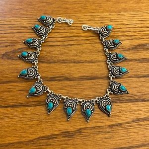 Silver Turquoise Anklet